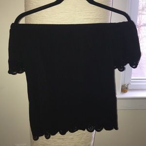 Cute off the shoulder black shirt